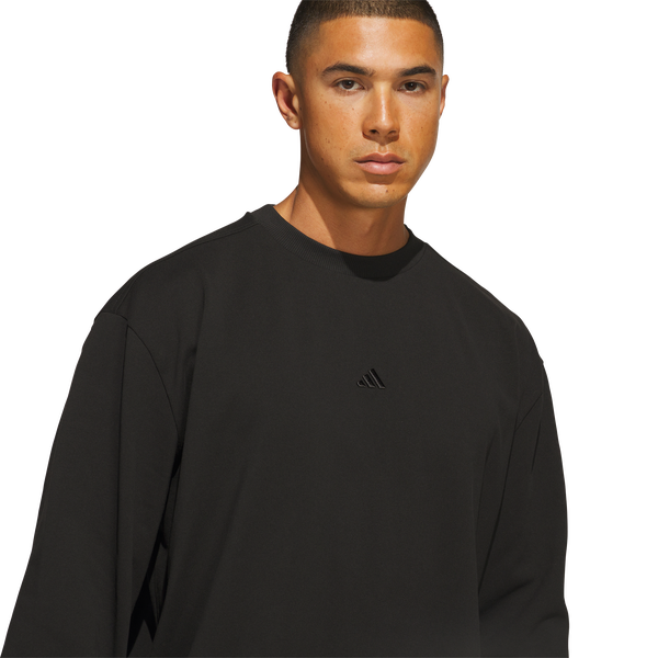adidas Basketball Single Jersey Long Sleeve T-Shirt - Men's - Black - Image 4