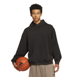 adidas Basketball Washed Fleece Hoodie - Men's - Black