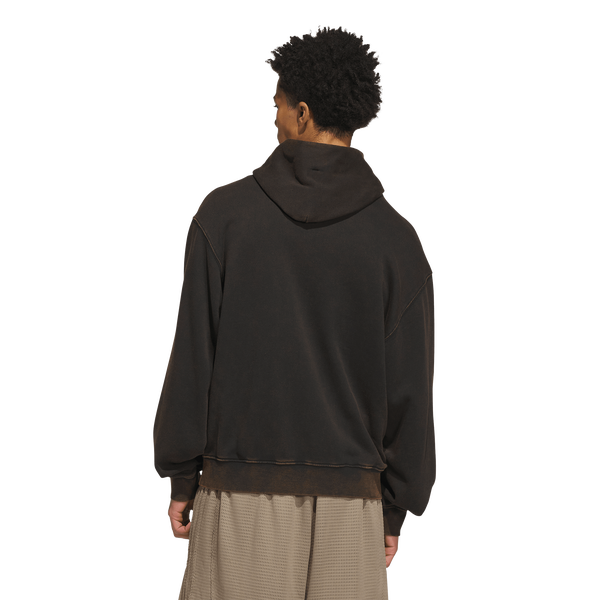 adidas Basketball Washed Fleece Hoodie - Men's - Black - Image 2