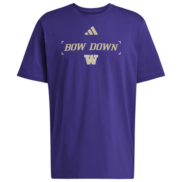 adidas College Slogan Short Sleeve T-Shirt - Men's - Purple