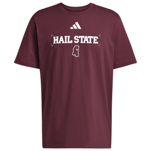 adidas College Slogan Short Sleeve T-Shirt - Men's - Maroon