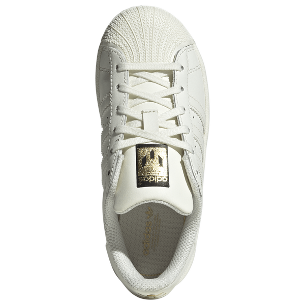 adidas Superstar Messi - Boys' Preschool - Ivory/Ivory/Gold Metallic - Image 4