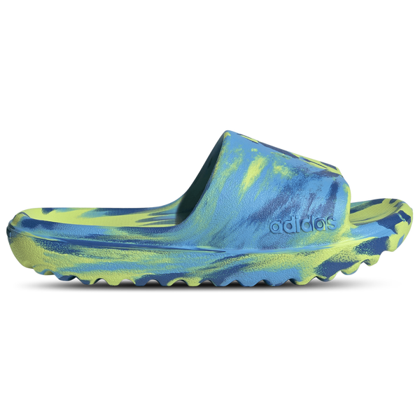 adidas Adilette Lumia - Boys' Preschool - Solar Slime/Lucid Aquamarine/Team Royal Blue