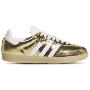 adidas Samba OG Cracked Metallic - Women's - Gold Metallic/White