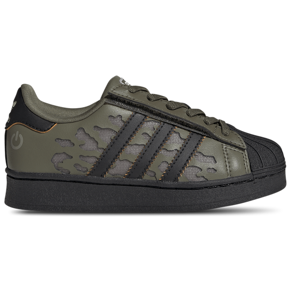 adidas Originals Superstar Led Lights Elastic Lace - Boys' Preschool - Silver Pebble/Olive Strata/Core Black