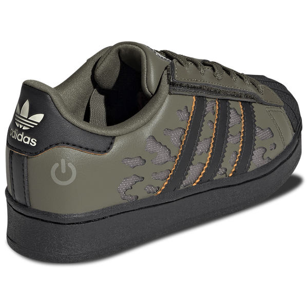 adidas Originals Superstar Led Lights Elastic Lace - Boys' Preschool - Silver Pebble/Olive Strata/Core Black - Image 3