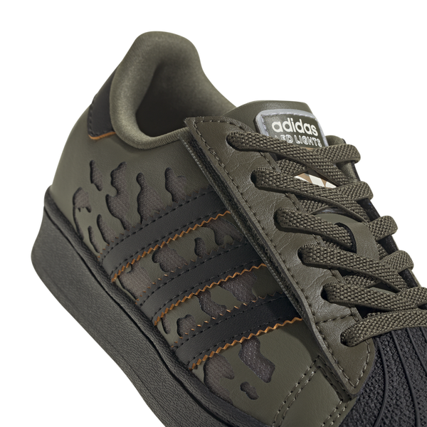adidas Originals Superstar Led Lights Elastic Lace - Boys' Preschool - Silver Pebble/Olive Strata/Core Black - Image 7