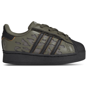 adidas Originals Superstar LED Lights Elastic Lace - Boys' Toddler - Silver Pebble/Olive Strata/Core Black
