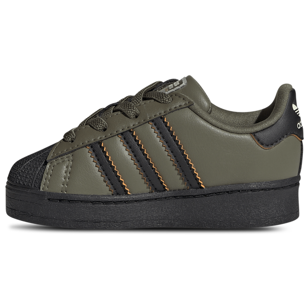 adidas Originals Superstar LED Lights Elastic Lace - Boys' Toddler - Silver Pebble/Olive Strata/Core Black - Image 2