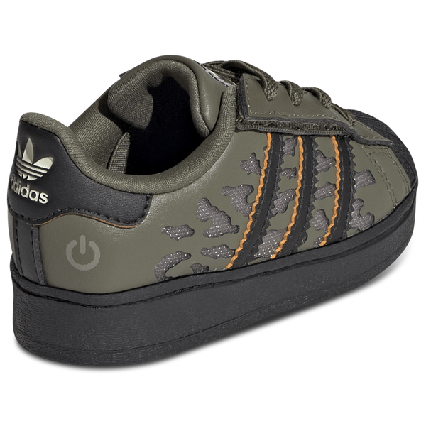 adidas Originals Superstar LED Lights Elastic Lace - Boys' Toddler - Silver Pebble/Olive Strata/Core Black - Image 3