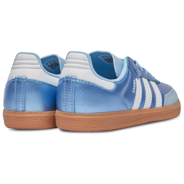 adidas Originals Samba - Girls' Preschool - Footwear White/Metallic Blue - Image 3