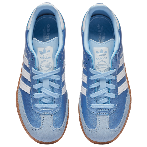 adidas Originals Samba - Girls' Preschool - Footwear White/Metallic Blue - Image 4
