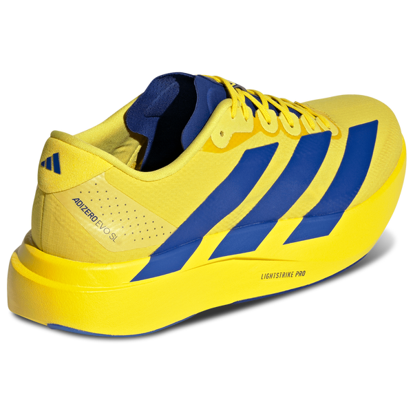 adidas Adizero Evo SL - Men's - Yellow/Team Royal Blue/Iron Met - Image 3