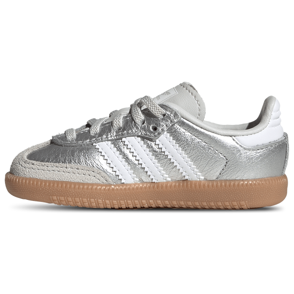 adidas Originals Samba - Girls' Toddler - Silver/White - Image 2