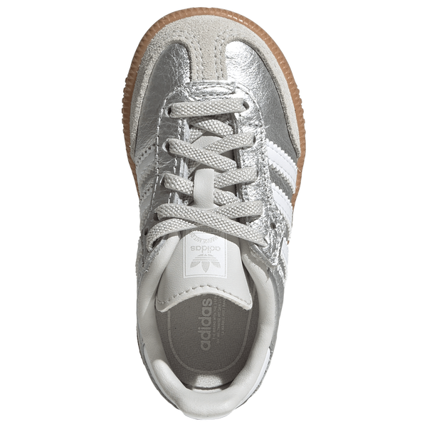 adidas Originals Samba - Girls' Toddler - Silver/White - Image 4