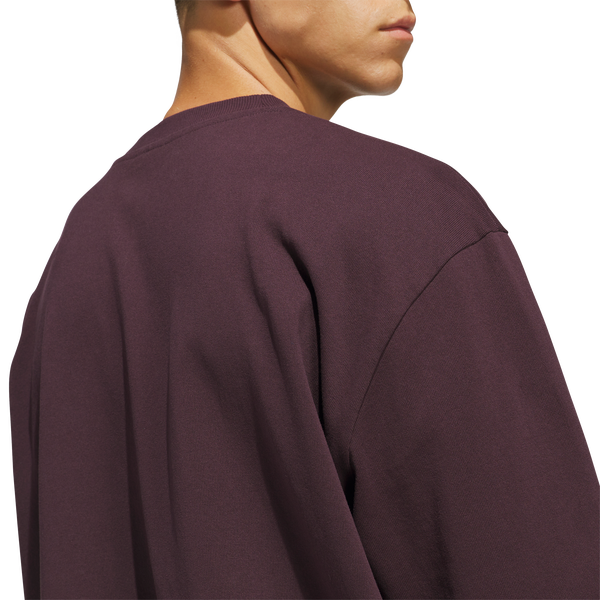 adidas Basketball Single Jersey Long Sleeve T-Shirt - Men's - Shadow Maroon - Image 4