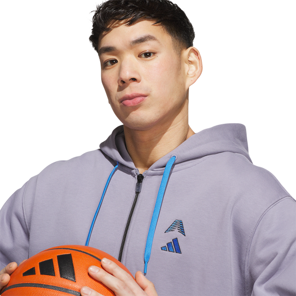 adidas Anthony Edwards Foundation Full-Zip Hoodie - Men's - Slate - Image 3