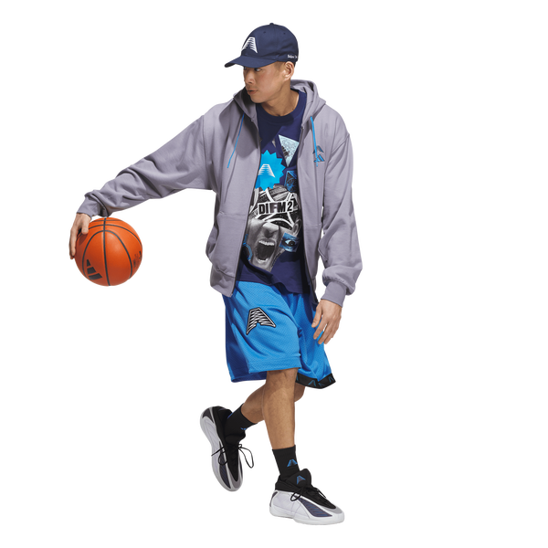 adidas Anthony Edwards Foundation Full-Zip Hoodie - Men's - Slate - Image 5