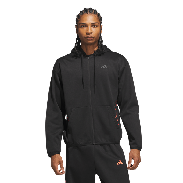 adidas Crazy Warm Full-Zip Hoodie - Men's - Black/Solar Turbo