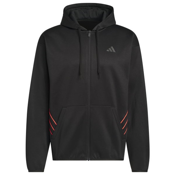 adidas Crazy Warm Full-Zip Hoodie - Men's - Black/Solar Turbo - Image 6