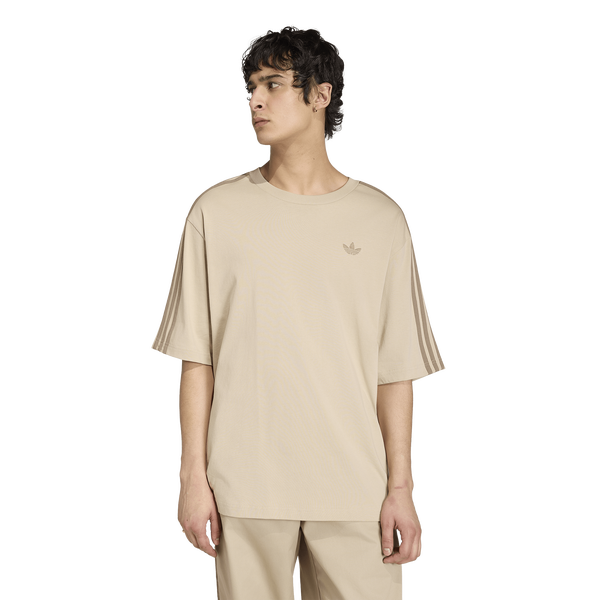 adidas 3 Stripe Oversized T-Shirt - Men's - Beige