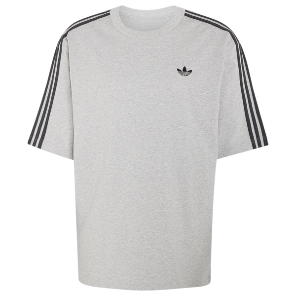 adidas 3 Stripe Oversized T-Shirt - Men's - Gray - Image 6