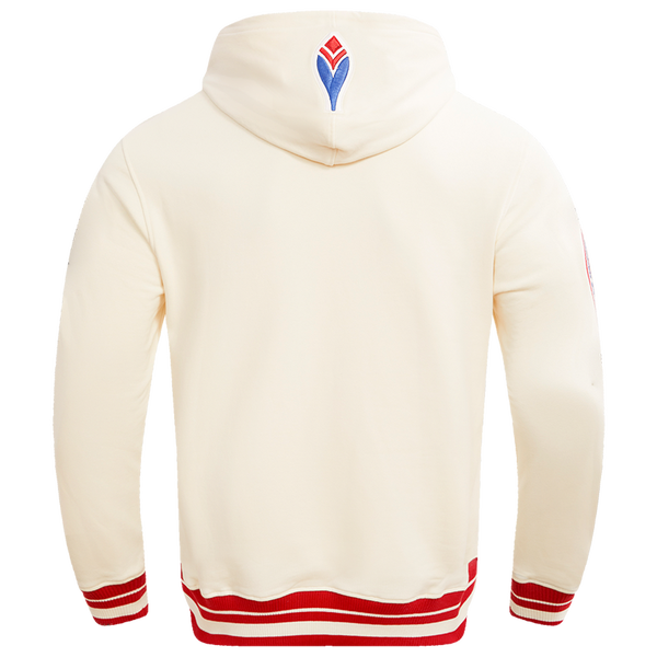 Pro Standard Atlanta Braves Retro Classic Fleece PO Hoodie - Men's - Eggshell/Red - Image 2