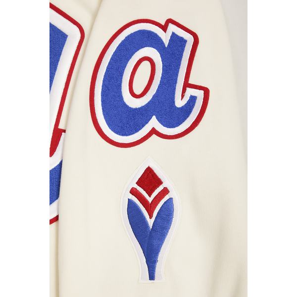 Pro Standard Atlanta Braves Retro Classic Fleece PO Hoodie - Men's - Eggshell/Red - Image 8