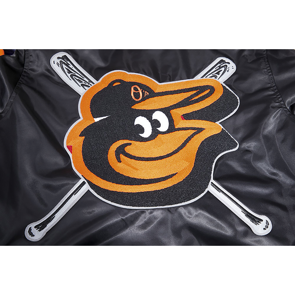 Pro Standard Baltimore Orioles Mash Up Rib Satin Jacket - Men's - Black/Orange - Image 7