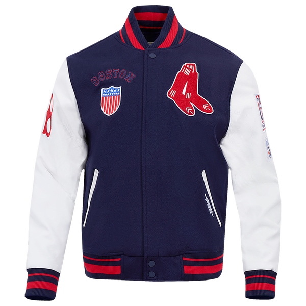 Pro Standard Boston Red Sox Retro Classic Wool Varsity Jacket - Men's - Midnight Navy/Midnight Navy/Red
