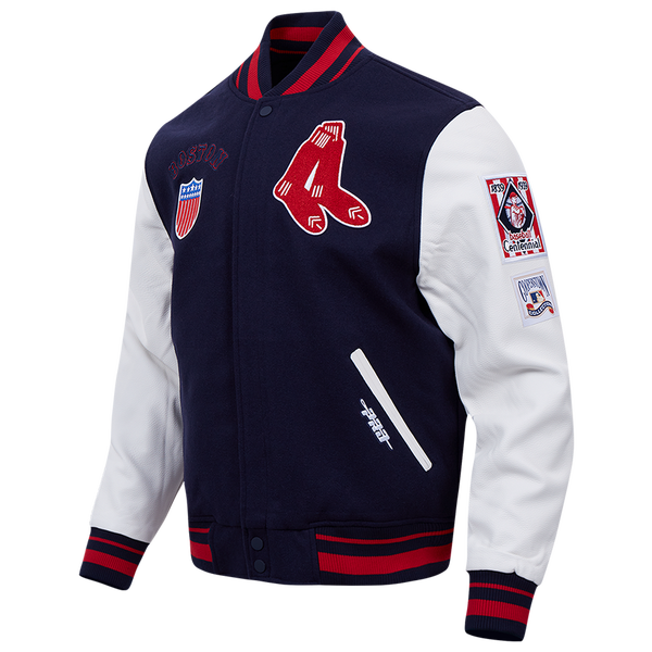 Pro Standard Boston Red Sox Retro Classic Wool Varsity Jacket - Men's - Midnight Navy/Midnight Navy/Red - Image 3