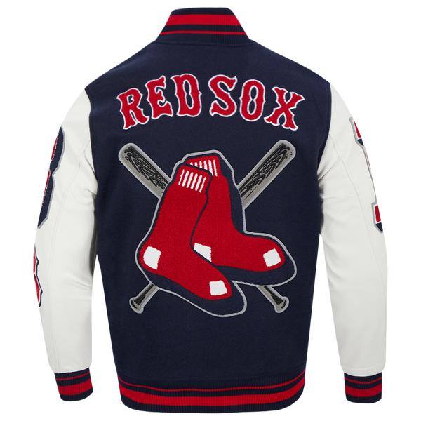 Pro Standard Boston Red Sox Mash Up Rib Wool Varsity Jacket - Men's - Midnight Navy/Red/Midnight Navy - Image 2
