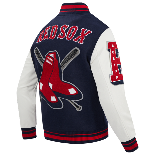 Pro Standard Boston Red Sox Mash Up Rib Wool Varsity Jacket - Men's - Midnight Navy/Red/Midnight Navy - Image 4