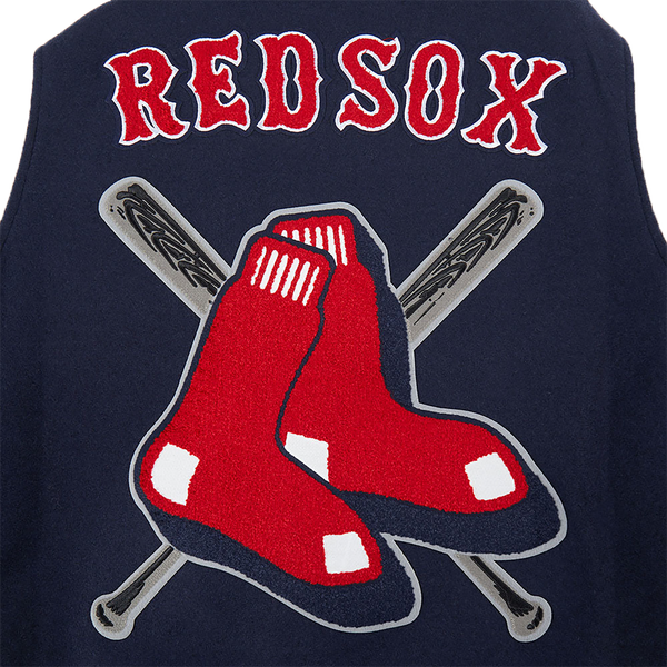 Pro Standard Boston Red Sox Mash Up Rib Wool Varsity Jacket - Men's - Midnight Navy/Red/Midnight Navy - Image 5