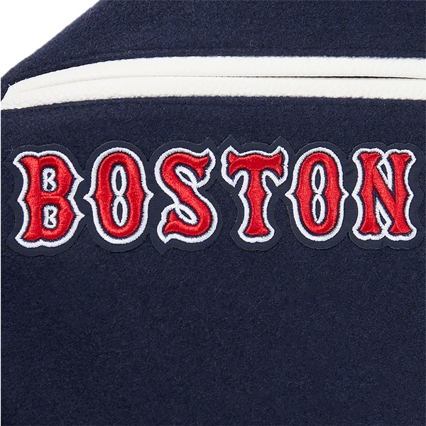 Pro Standard Boston Red Sox Mash Up Rib Wool Varsity Jacket - Men's - Midnight Navy/Red/Midnight Navy - Image 8