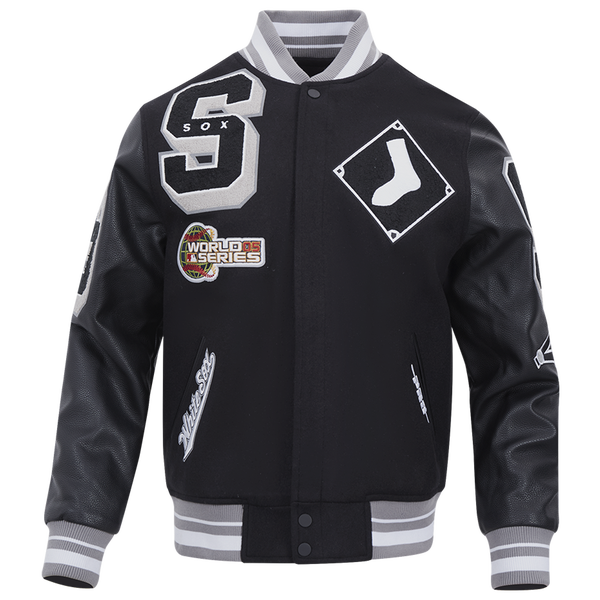 Pro Standard Chicago White Sox Mash Up Wool Varsity Jacket - Men's - Black/Gray