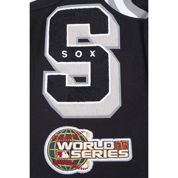Pro Standard Chicago White Sox Mash Up Wool Varsity Jacket - Men's - Black/Gray - Image 5