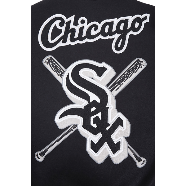 Pro Standard Chicago White Sox Mash Up Wool Varsity Jacket - Men's - Black/Gray - Image 10