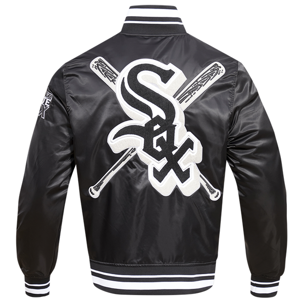 Pro Standard Chicago White Sox Mash Up Rib Satin Jacket - Men's - Black/Gray - Image 2