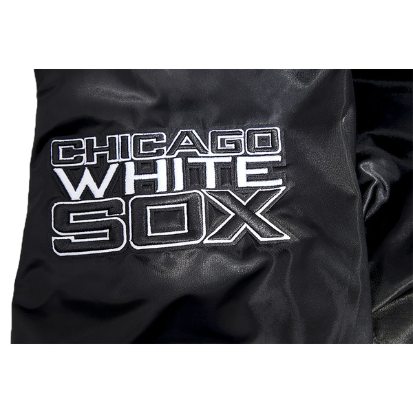Pro Standard Chicago White Sox Mash Up Rib Satin Jacket - Men's - Black/Gray - Image 7