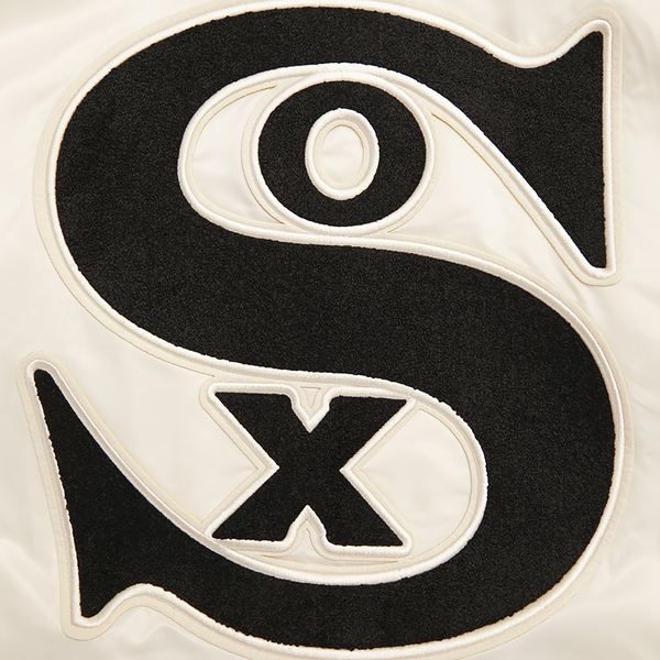 Pro Standard Chicago White Sox Retro Classic Rib Satin Jacket - Men's - Eggshell/Black - Image 5
