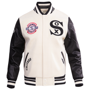 Pro Standard Chicago White Sox Retro Clsc Wool Varsity Jacket - Men's - Eggshell/Black