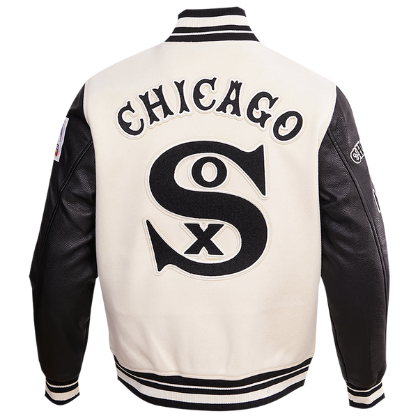 Pro Standard Chicago White Sox Retro Clsc Wool Varsity Jacket - Men's - Eggshell/Black - Image 2