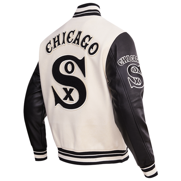 Pro Standard Chicago White Sox Retro Clsc Wool Varsity Jacket - Men's - Eggshell/Black - Image 4