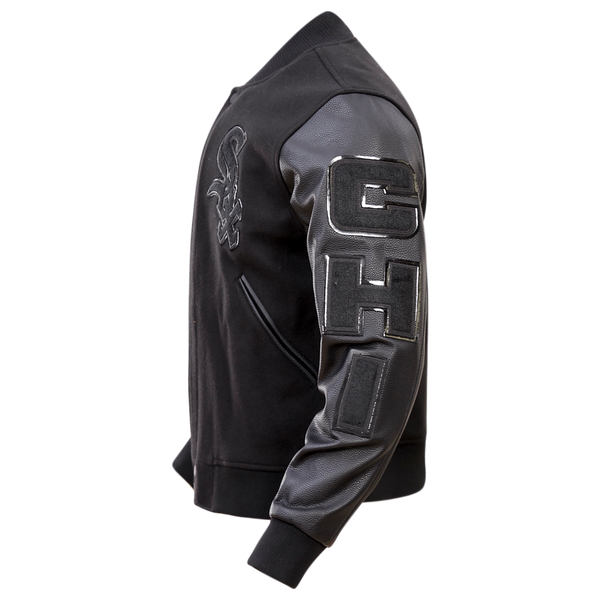 Pro Standard Chicago White Sox Triple Black Wool Varsity Jckt - Men's - Image 5