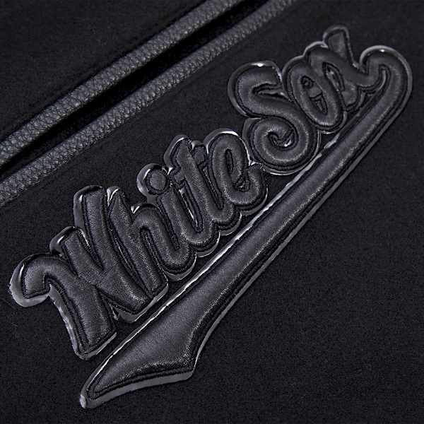 Pro Standard Chicago White Sox Triple Black Wool Varsity Jckt - Men's - Image 8