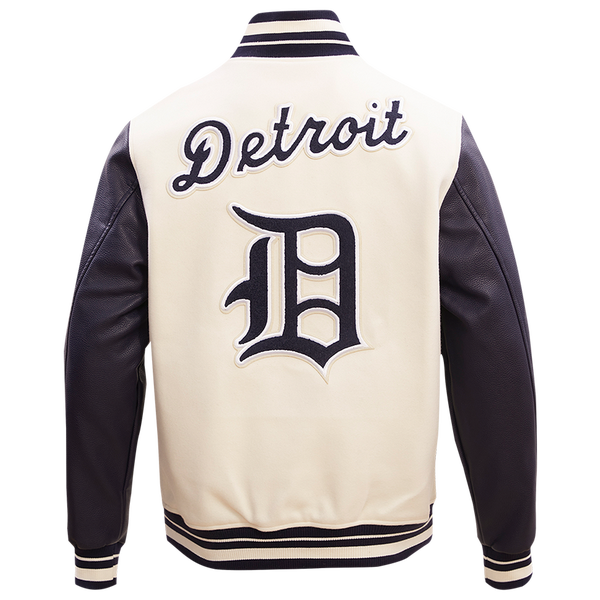 Pro Standard Detroit Tigers Retro Classic Wool Varsity Jacket - Men's - Eggshell/Midnight Navy - Image 2