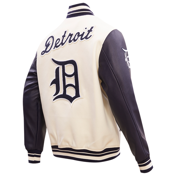 Pro Standard Detroit Tigers Retro Classic Wool Varsity Jacket - Men's - Eggshell/Midnight Navy - Image 4