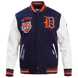 Pro Standard Detroit Tigers Retro Classic Wool Varsity Jacket - Men's - Midnight Navy/Orange/Midnight Navy