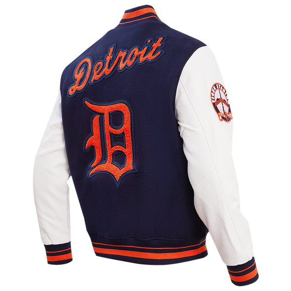 Pro Standard Detroit Tigers Retro Classic Wool Varsity Jacket - Men's - Midnight Navy/Orange/Midnight Navy - Image 4
